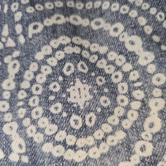 FREE PEOPLE School Daze Aztez Tribal Print Denim Skirt Size 8 - Picture 10 of 16